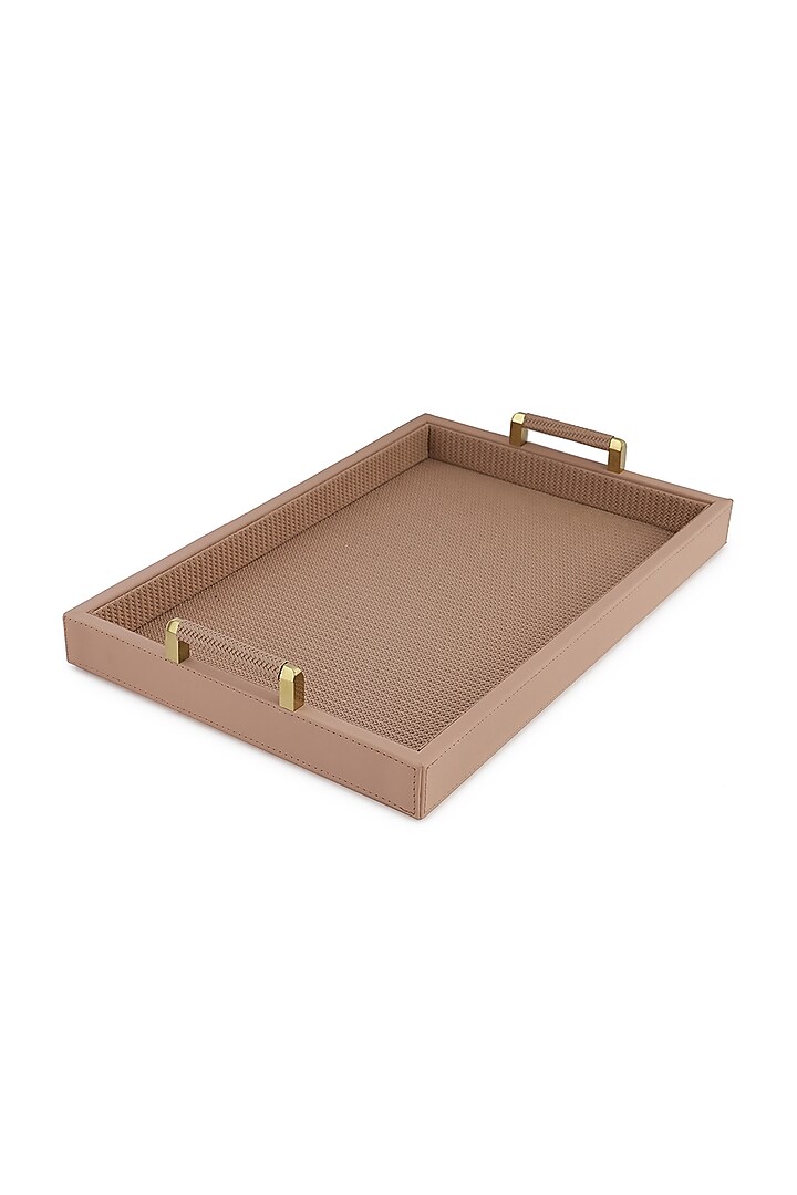 Nude Pink Vegan Leather Braided Tray by NADORA at Pernia's Pop Up Shop