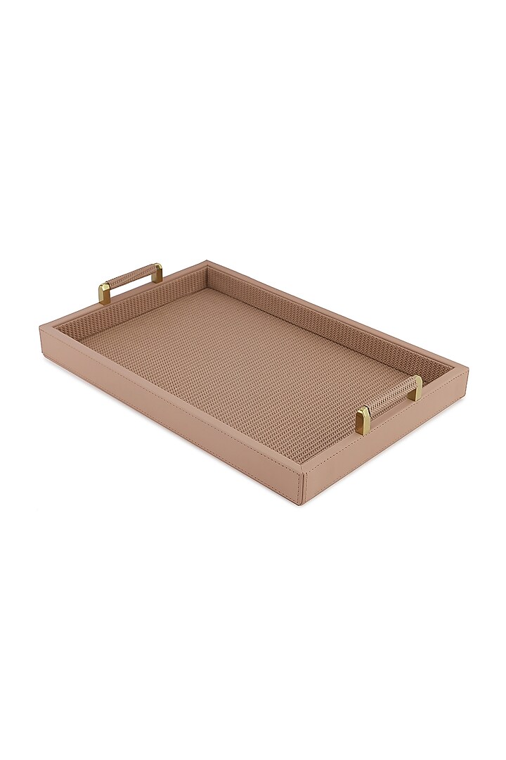 Nude Pink Vegan Leather Braided Tray by NADORA at Pernia's Pop Up Shop