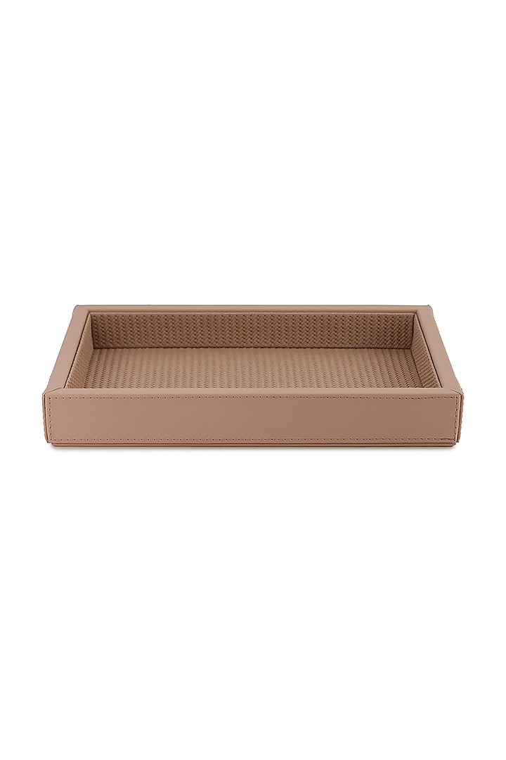 Nude Pink Vegan Leather Braided Napkin Tray by NADORA