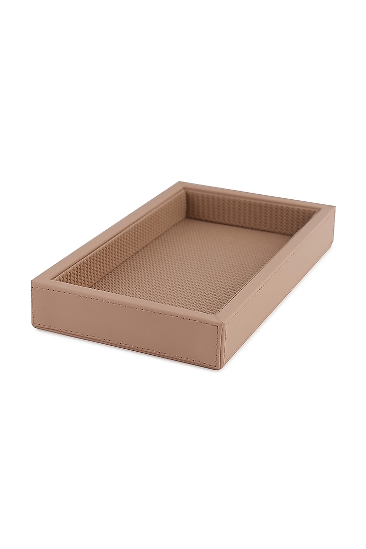 Nude Pink Vegan Leather Braided Napkin Tray by NADORA at Pernia's Pop Up Shop