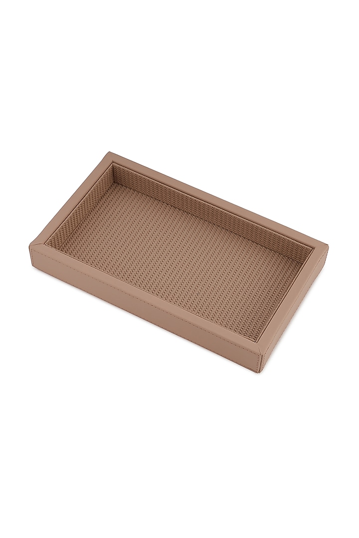 Nude Pink Vegan Leather Braided Napkin Tray by NADORA at Pernia's Pop Up Shop