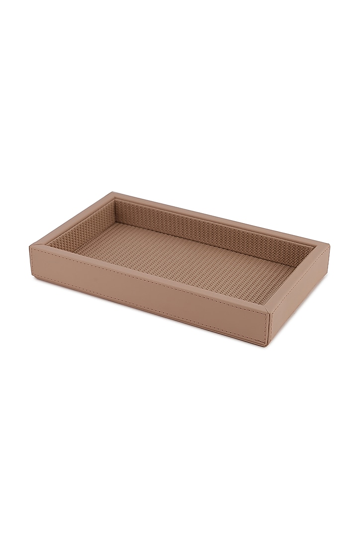 Nude Pink Vegan Leather Braided Napkin Tray by NADORA at Pernia's Pop Up Shop