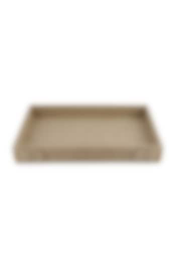 Beige Vegan Leather Clasped Tray by NADORA