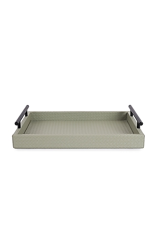 Sage Green Vegan Leather Interlaced Tray by NADORA
