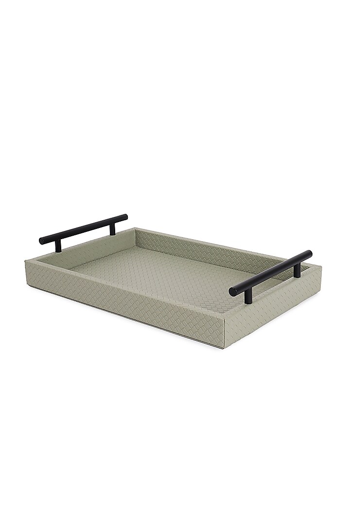 Sage Green Vegan Leather Interlaced Tray by NADORA at Pernia's Pop Up Shop
