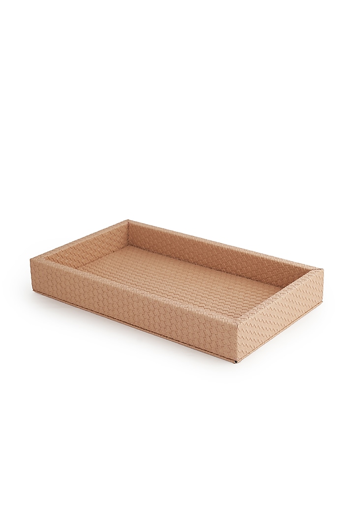 Nude Pink Vegan Leather Interlaced Napkin Tray by NADORA at Pernia's Pop Up Shop