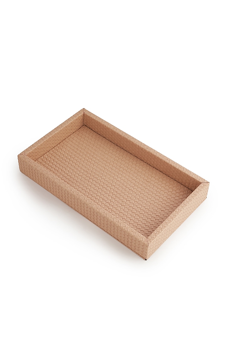 Nude Pink Vegan Leather Interlaced Napkin Tray by NADORA at Pernia's Pop Up Shop