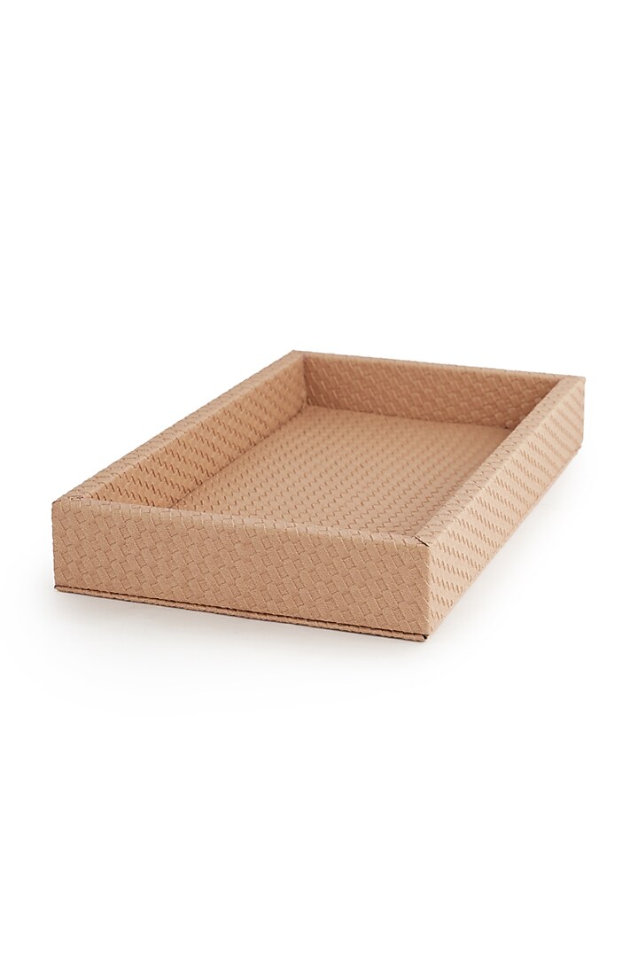 Nude Pink Vegan Leather Interlaced Napkin Tray by NADORA at Pernia's Pop Up Shop
