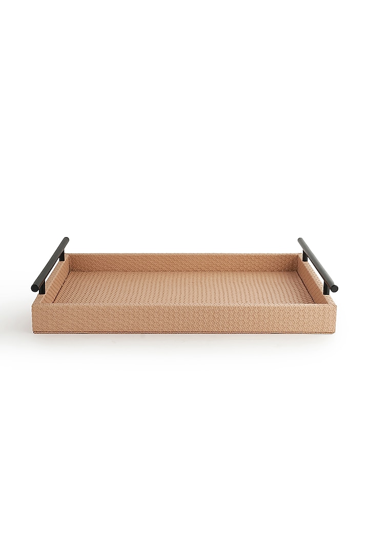 Nude Pink Vegan Leather Interlaced Tray by NADORA