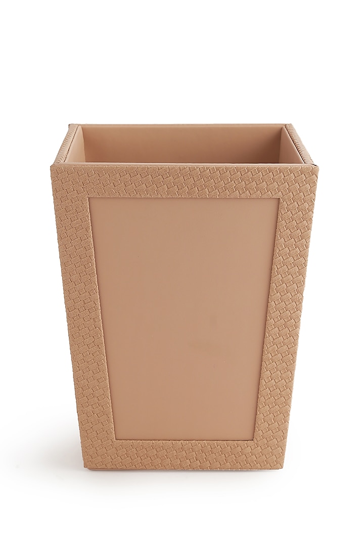 Nude Pink Vegan Leather Interlaced Dustbin by NADORA