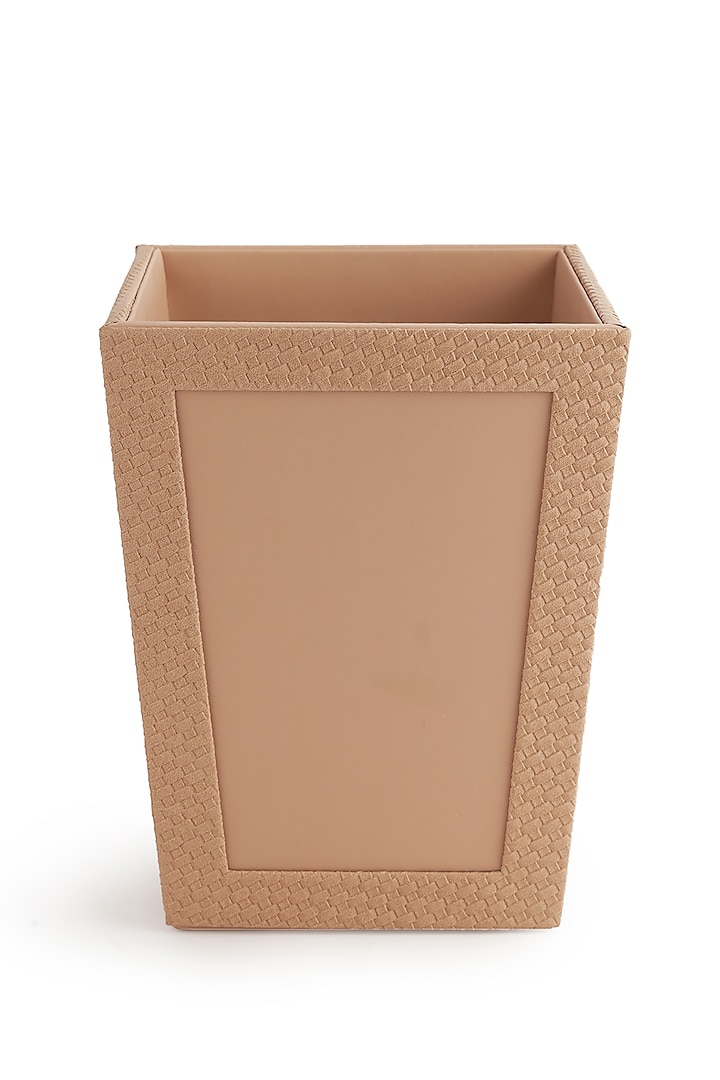 Nude Pink Vegan Leather Interlaced Dustbin by NADORA at Pernia's Pop Up Shop