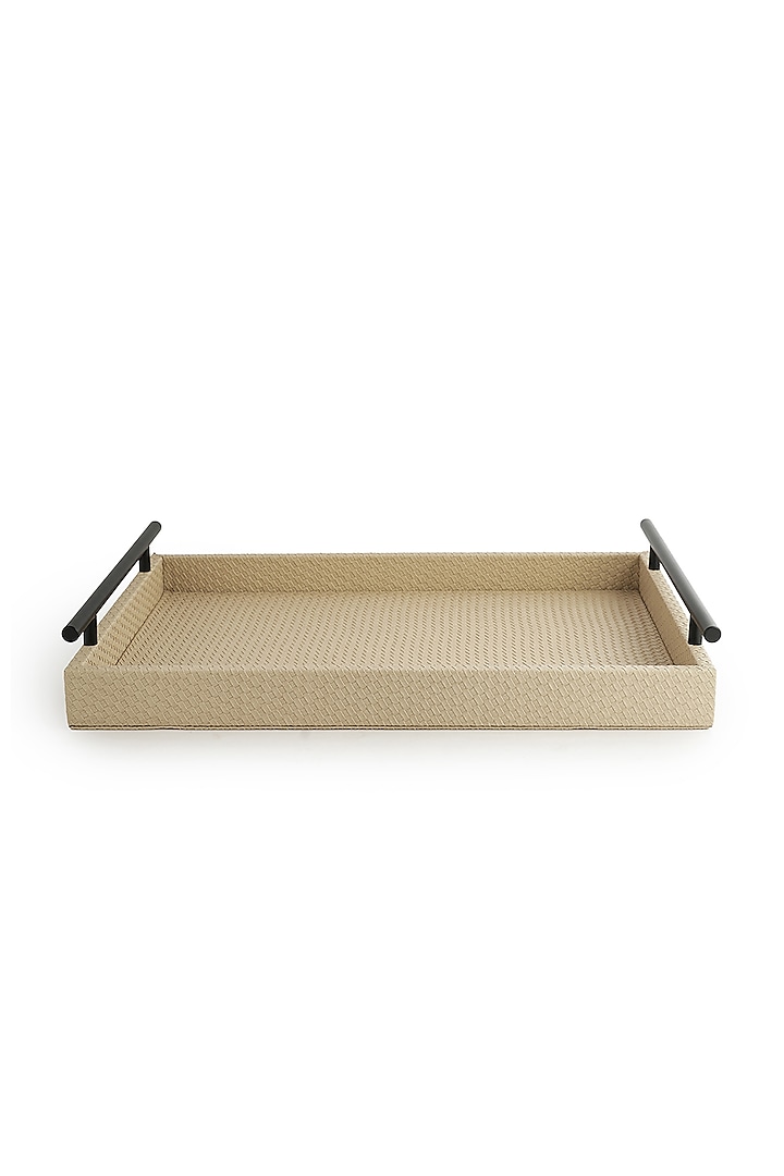 Beige Vegan Leather Interlaced Tray by NADORA at Pernia's Pop Up Shop