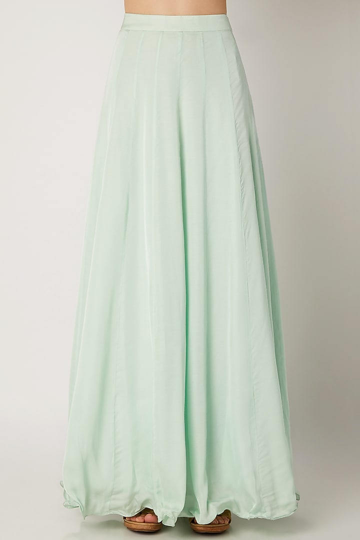 Aqua Green Embroidered Draped Wedding Lehenga Set by Nidhika Shekhar at Pernia's Pop Up Shop
