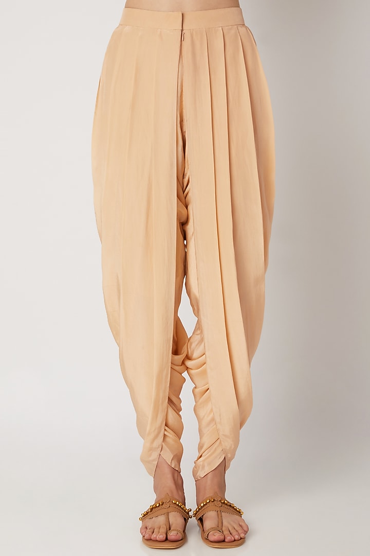 Peach Embroidered Dhoti Set by Nidhika Shekhar at Pernia's Pop Up Shop