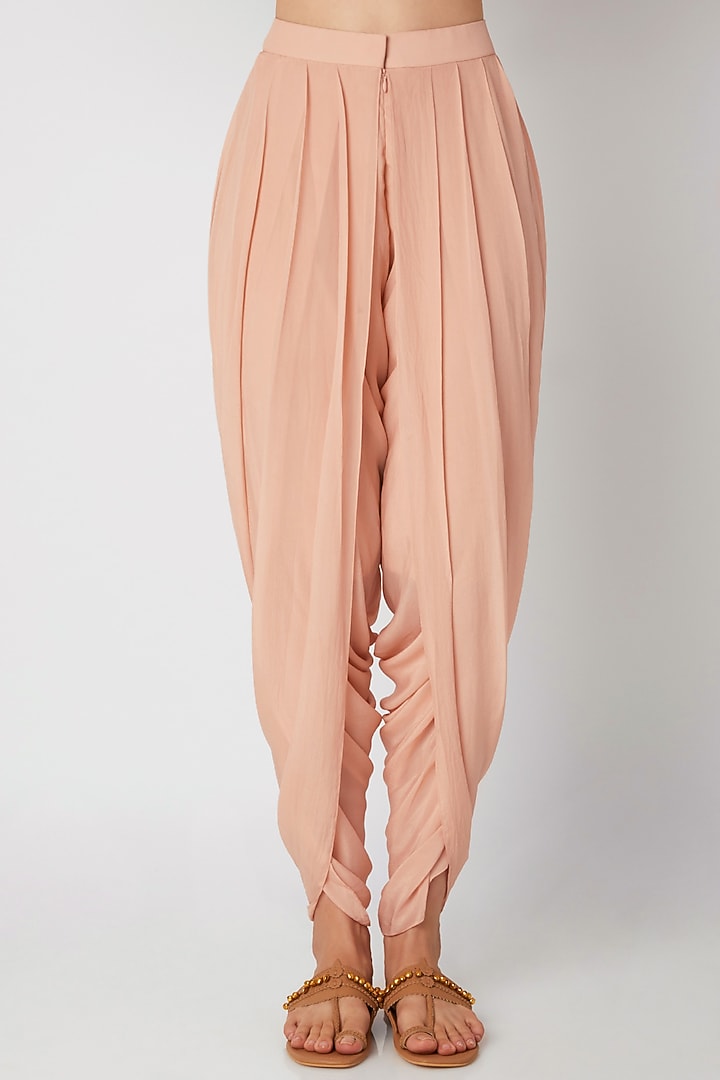 Blush Pink Embroidered Dhoti Set by Nidhika Shekhar at Pernia's Pop Up Shop