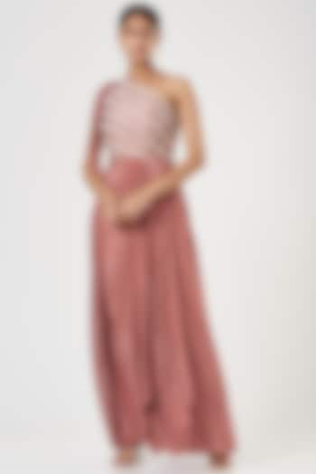 Nude Embroidered Gown by Nidhika Shekhar at Pernia's Pop Up Shop