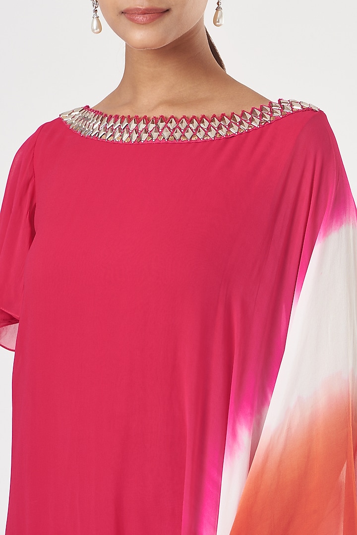Pink Embroidered Kaftaan by Nidhika Shekhar at Pernia's Pop Up Shop