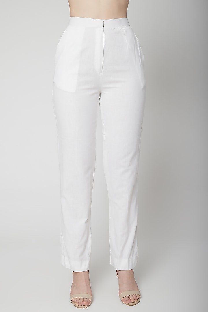 White Embroidered Blazer Set by Nidhika Shekhar at Pernia's Pop Up Shop