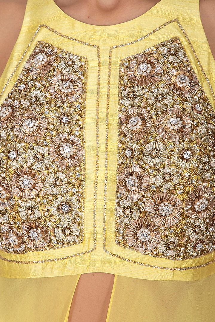 Yellow Embroidered Wedding Lehenga Set by Nidhika Shekhar at Pernia's Pop Up Shop