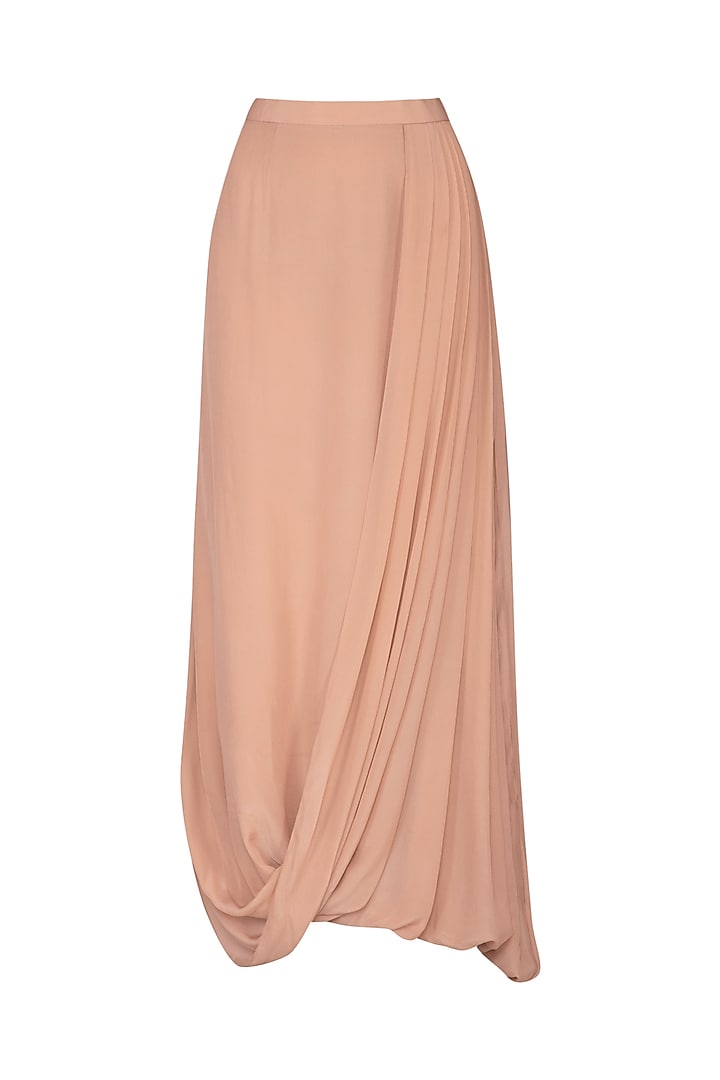 Blush Pink Skirt Set With Embroidered Belt by Nidhika Shekhar at Pernia's Pop Up Shop