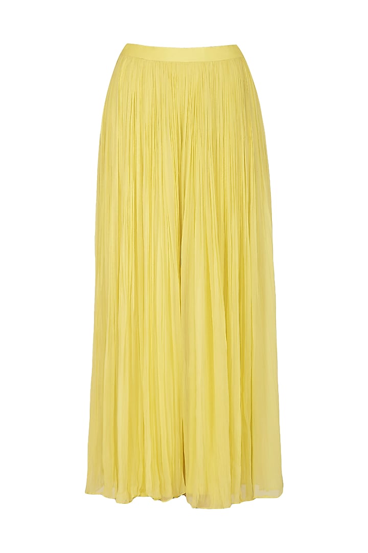 Yellow Embroidered Wedding Sharara Set by Nidhika Shekhar at Pernia's Pop Up Shop