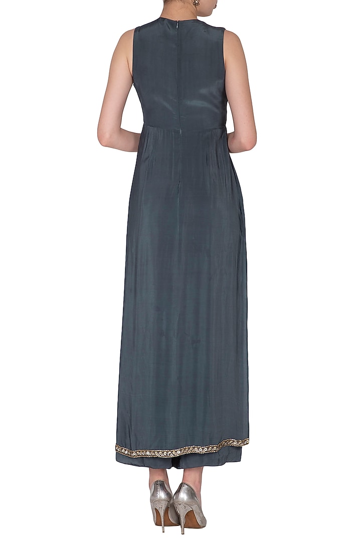 Cobalt Blue Embroidered Jumper by Nidhika Shekhar at Pernia's Pop Up Shop