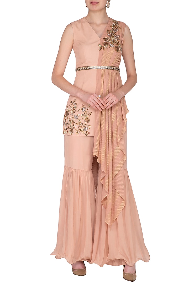 Blush Pink Silk Pant Set by Nidhika Shekhar at Pernia's Pop Up Shop