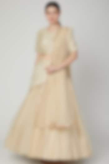 Beige Floral Embellished dulhan bday 22 may Lehenga Set by Nidhika Shekhar at Pernia's Pop Up Shop