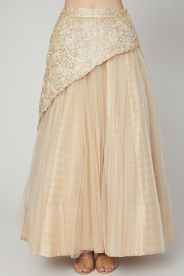 Beige Floral Embellished Wedding Lehenga Set by Nidhika Shekhar at Pernia's Pop Up Shop