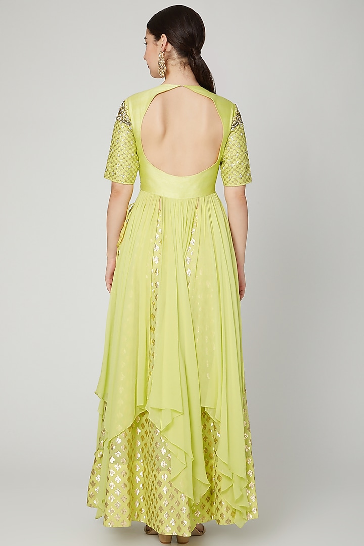 Yellow Embroidered Wedding Lehenga Set by Nidhika Shekhar at Pernia's Pop Up Shop