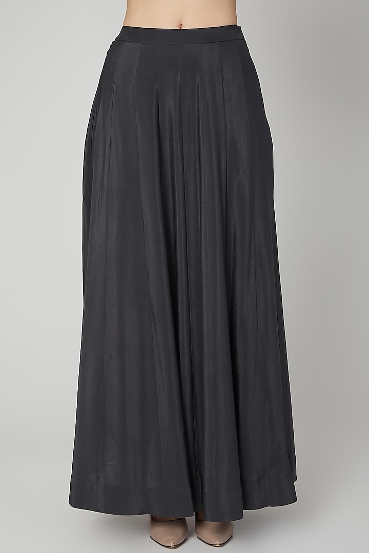 Dark Grey Embroidered Angrakha Kurta Set by Nidhika Shekhar at Pernia's Pop Up Shop