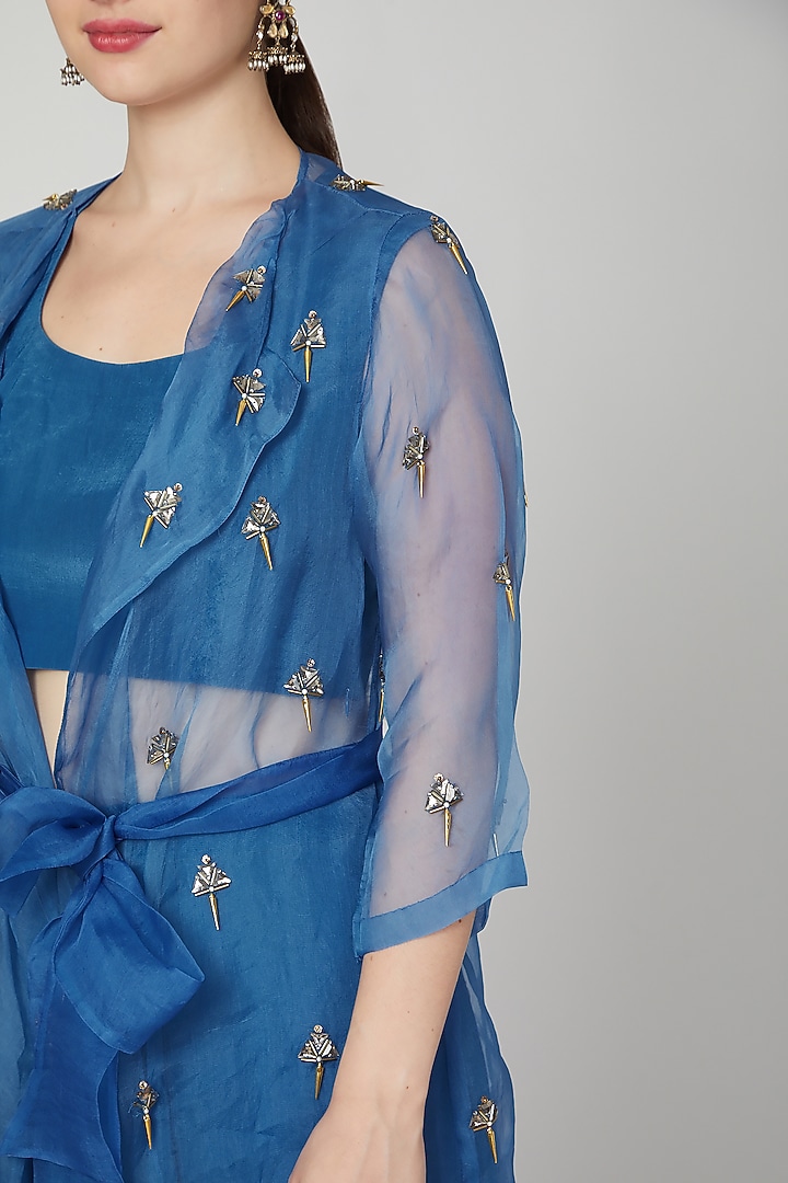 Cobalt Blue Dhoti Set by Nidhika Shekhar at Pernia's Pop Up Shop