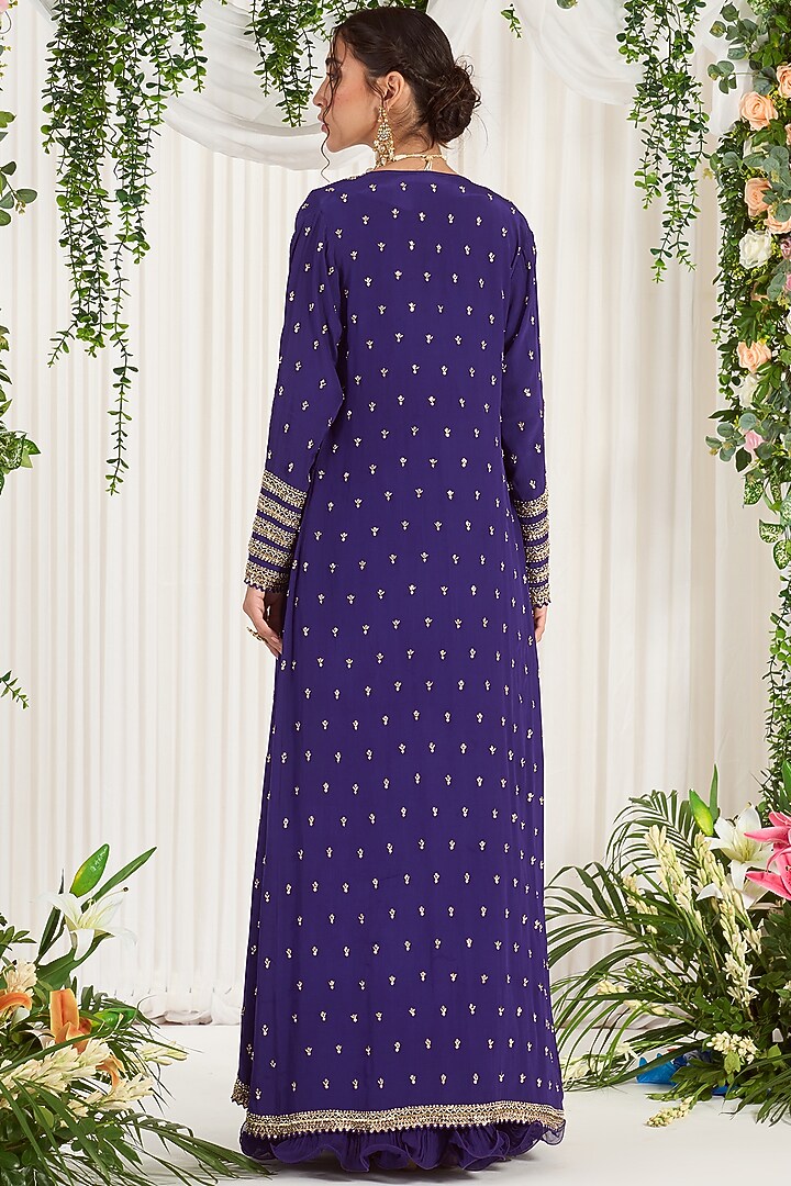 Purple Georgette Wedding Lehenga Set by Nidhika Shekhar at Pernia's Pop Up Shop
