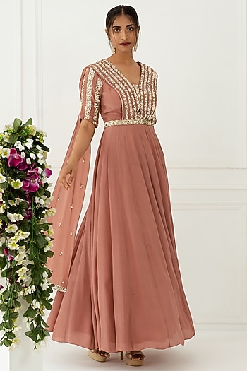Cedar Hand Embroidered Wedding Anarkali Set by Nidhika Shekhar at Pernia's Pop Up Shop