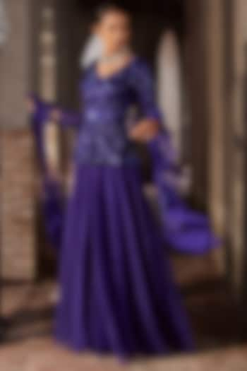 Purple Organza Sharara Set by Nidhika Shekhar at Pernia's Pop Up Shop