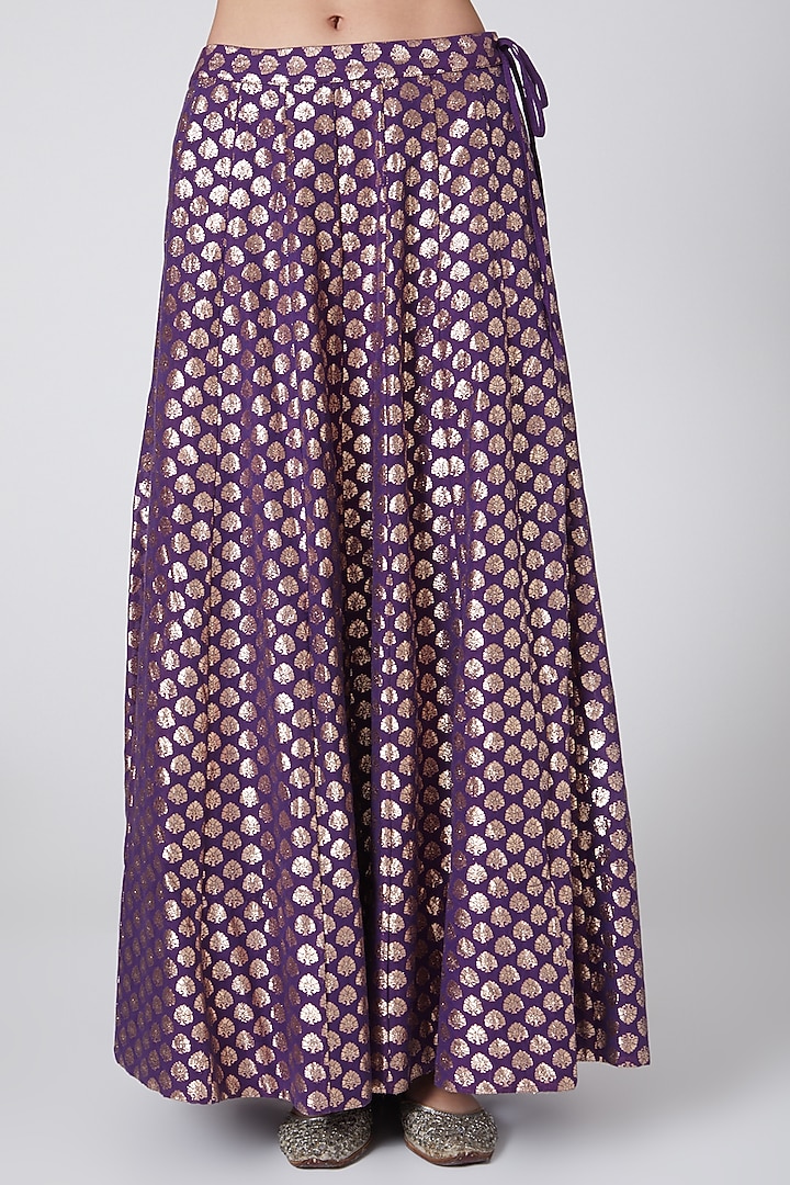 Purple Embroidered Wedding Lehenga Set by Nidhika Shekhar at Pernia's Pop Up Shop