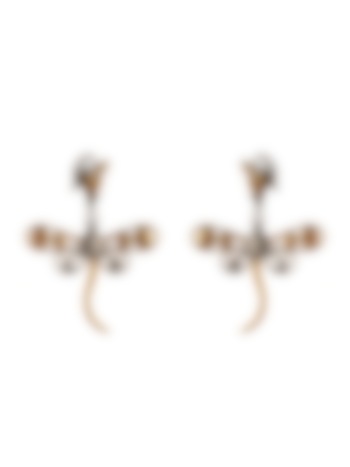 Two-Tone Finish Butterfly Stud Earrings In Sterling Silver by Neeta Boochra Jewellery