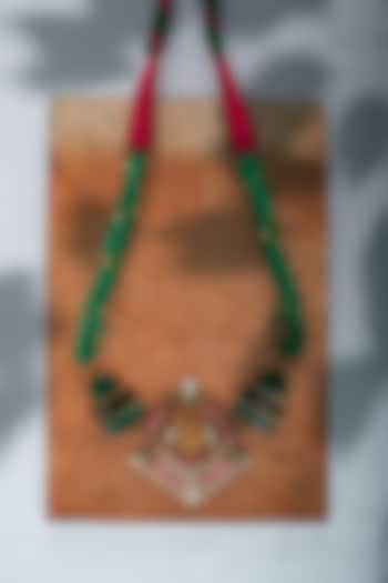 Gold Plated Kundan & Pearl Necklace In Sterling Silver by Neeta Boochra Jewellery at Pernia's Pop Up Shop