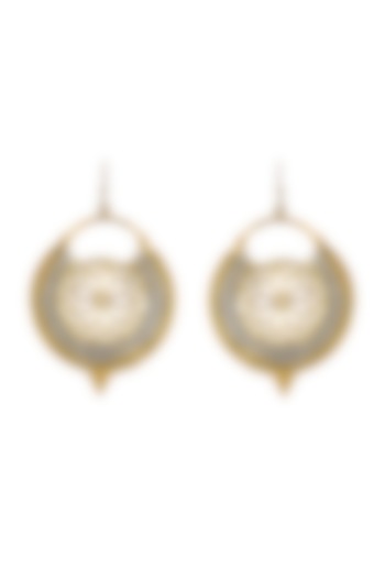 Two-Tone Finish Stud Earrings In Sterling Silver by Neeta Boochra Jewellery