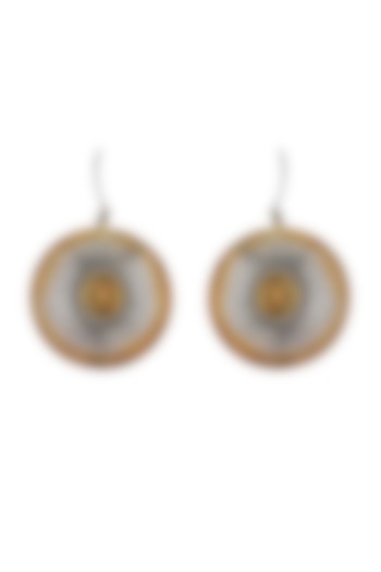 Two-Tone Finish Mesh Dangler Earrings In Sterling Silver by Neeta Boochra Jewellery