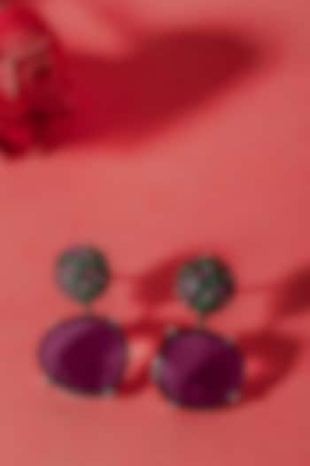 Gold Plated Amethyst Gemstone Stud Earrings In Sterling Silver by Neeta Boochra Jewellery at Pernia's Pop Up Shop