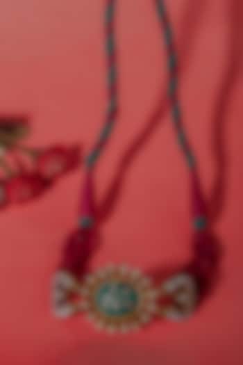 Gold Plated Turquoise & Ruby Gemstone Necklace In Sterling Silver by Neeta Boochra Jewellery at Pernia's Pop Up Shop