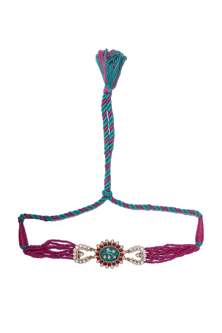 Gold Plated Turquoise & Ruby Gemstone Necklace In Sterling Silver by Neeta Boochra Jewellery at Pernia's Pop Up Shop