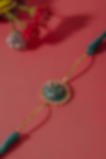 Gold Plated Kundan & Turquoise Gemstone Bracelet In Sterling Silver by Neeta Boochra Jewellery at Pernia's Pop Up Shop