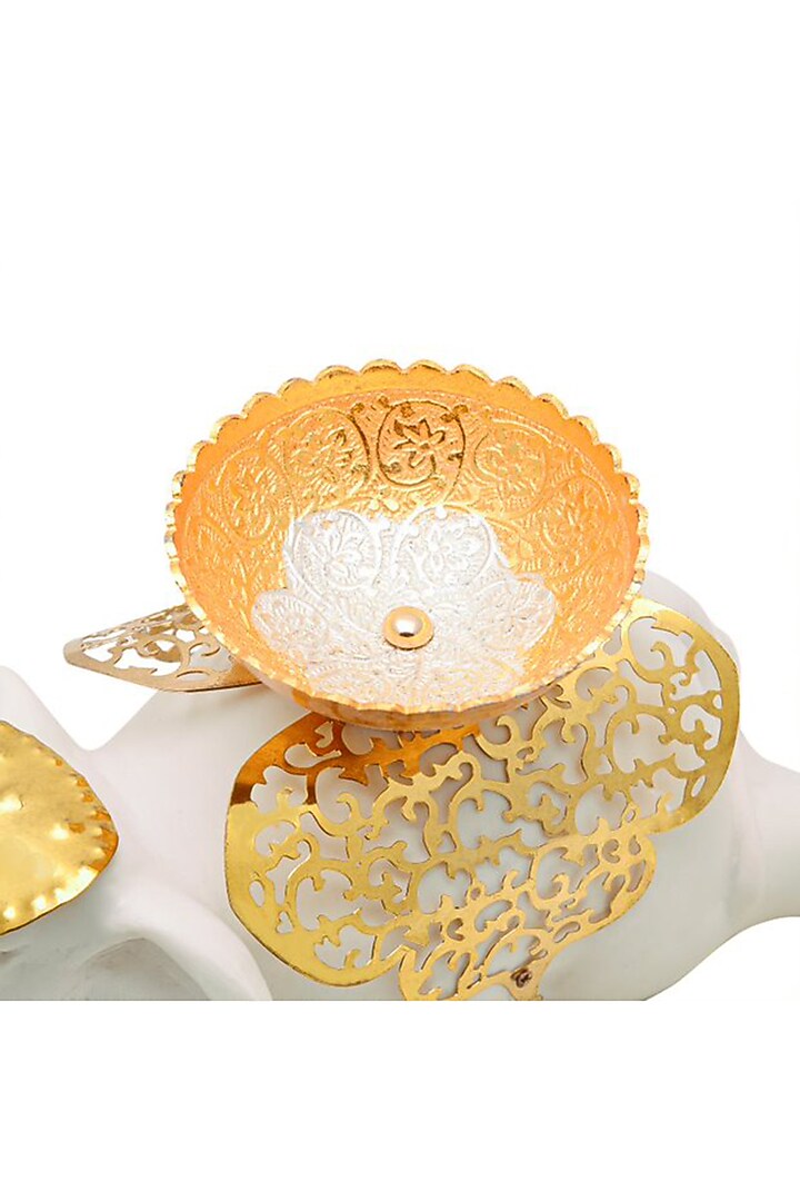 Gold Clay & Metal Decorative Elephant Bowl by HOUSE OF NEEBA at Pernia's Pop Up Shop