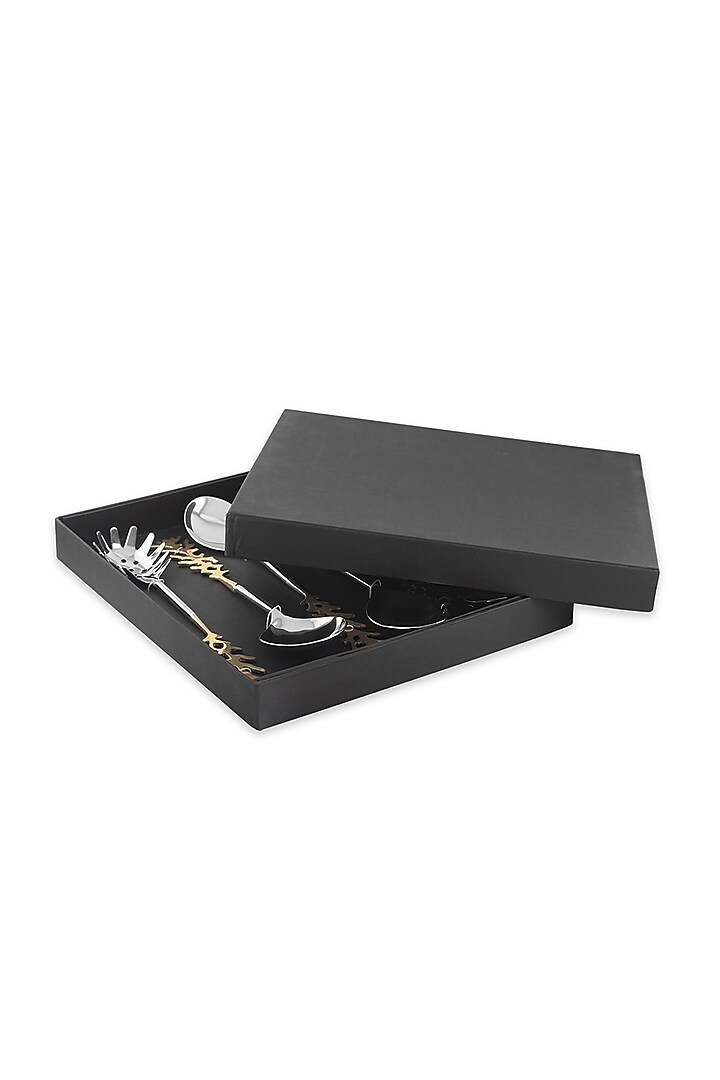 Gold Stainless Steel Serving Set (Set of 6) by HOUSE OF NEEBA at Pernia's Pop Up Shop