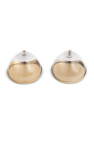 Gold Metal Plate With Mini Cloche ( Set Of 2) by HOUSE OF NEEBA