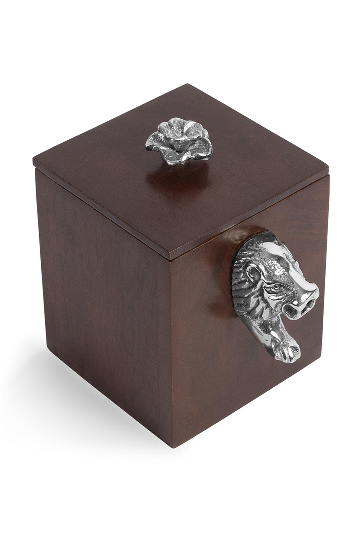 Brown Mango Wood & Metal Handcrafted Box by HOUSE OF NEEBA at Pernia's Pop Up Shop