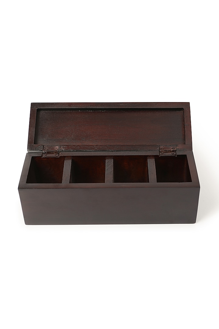 Brown & Silver Mango Wood Tea Bag Organiser by HOUSE OF NEEBA at Pernia's Pop Up Shop