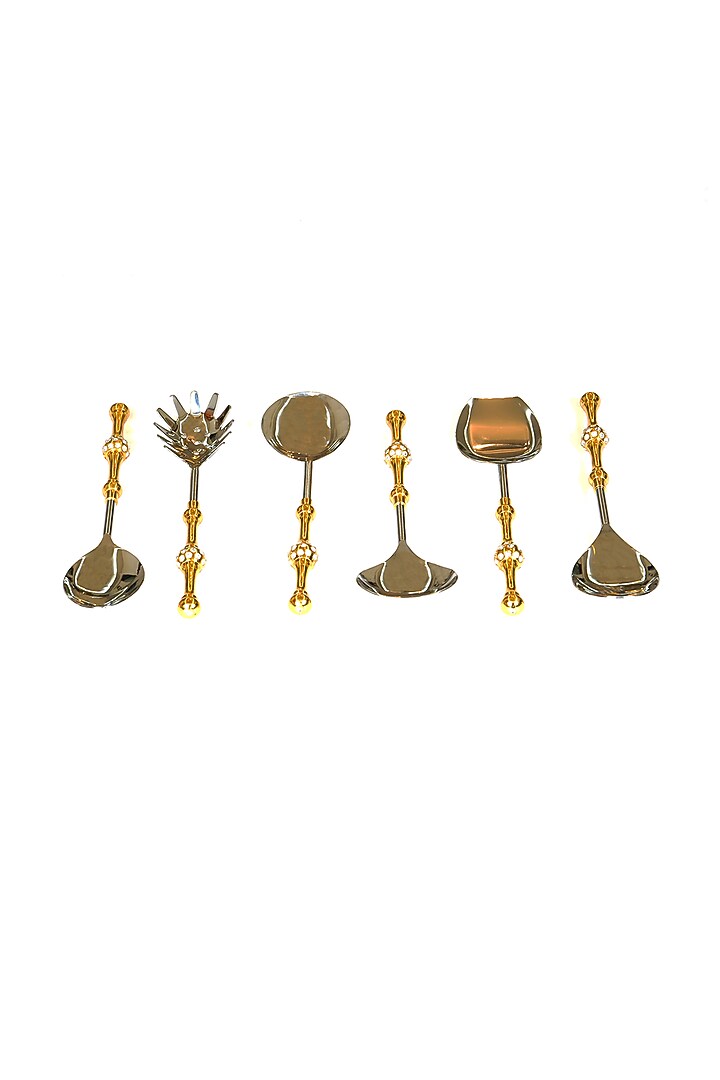 Araghya Serving Spoon Set (Set of 6) by HOUSE OF NEEBA at Pernia's Pop Up Shop